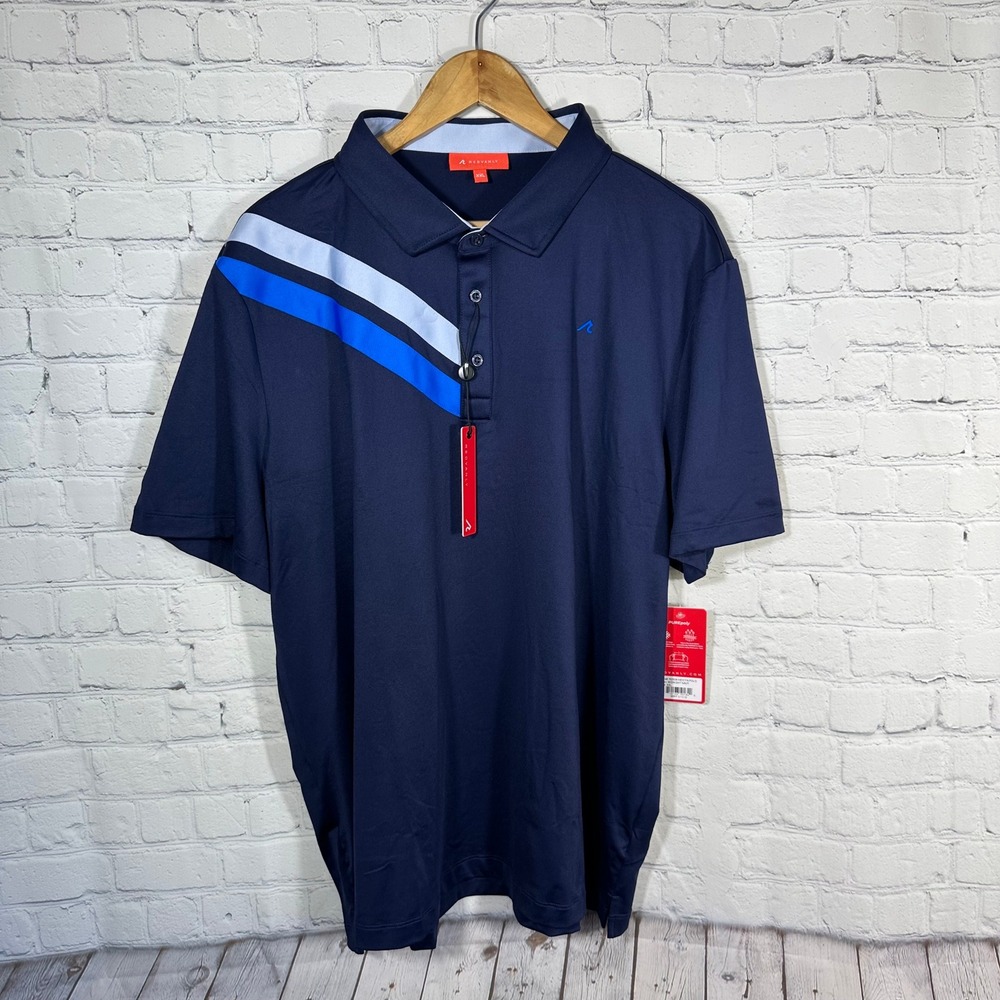 Redvanly Westin Polo Shirt Midnight Navy Blue Athletic Golf R2506 XXL NEW